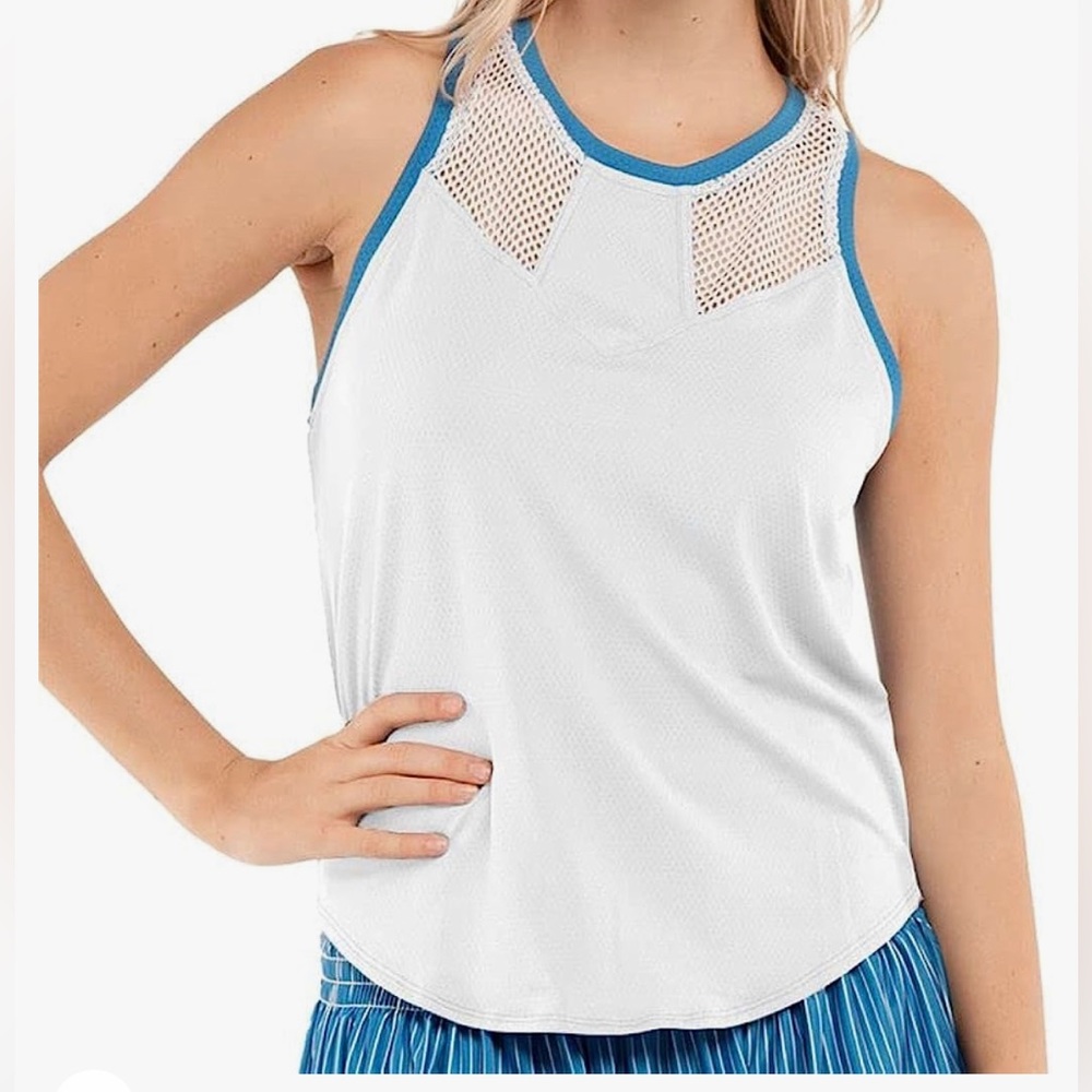 Lucky in Love. tennis mesh tank . NWT. Size small
